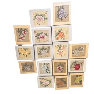 Set of‎ 16 Original Chinese Watercolor Painting on Silk